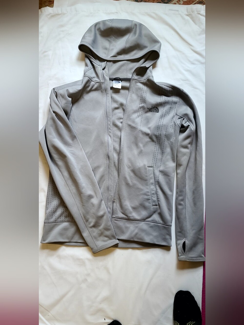 The North Face Light Gray Hooded Zip Jacket
